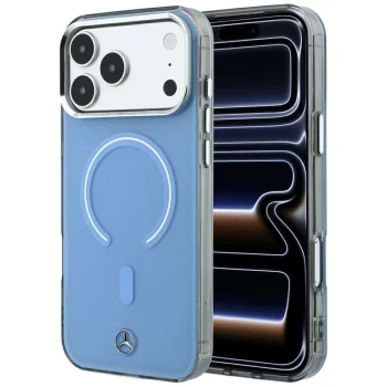 Чехол Mercedes для iPhone 18 Pro Max / 17 Pro Max Double Layer MagSafe, синий