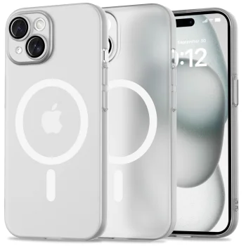 Apple iPhone 15 6.1'' Tech-Protect MagSlim MagSafe Case Cover, White | Telefona Vāciņš Maciņš Apvalks Bamperis