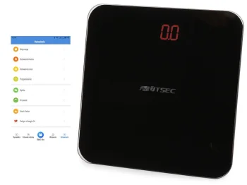 Elektroniskie vannas istabas svari, stikla, LCD, 180kg, Melni