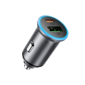 Автомобильное зарядное устройство Acefast B15 65W USB-A + USB-C, Серый