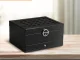Шкатулка-органайзер для украшений с зеркалом, черная
