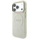 Guess Saffiano Peony & Ring MagSafe vāciņš iPhone 18 Pro / 17 Pro, bēšs