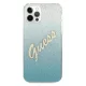 Чехол Guess для iPhone 12 Pro Max, Glitter Gradient Script, синий