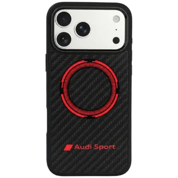 Чехол Audi RSQ Carbon Fiber Sport MagSafe для iPhone 18 Pro Max / 17 Pro Max, черный