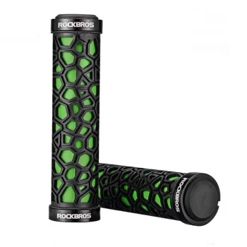 Rockbros 2017-14AGN Bicycle Grips, Black/Green