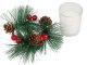 Decorative Glass Candle Set with Festive Wreath, 2 pcs