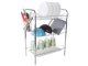 Three-Tier Dish Drainer with Utensil Holders, Silver