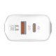 LDNIO A2421C Wall Charger 22.5W USB & Type C + Charging Data Cable ( Type C to Apple iPhone Lightning ) 3A, White