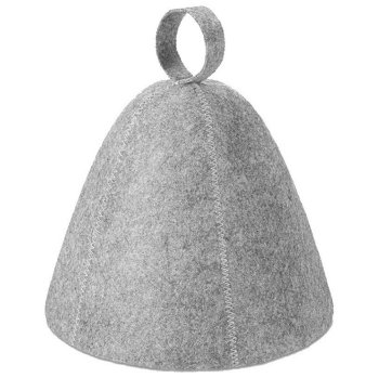 Filca pirts un saunas cepure matu aizsardzībai, pelēka