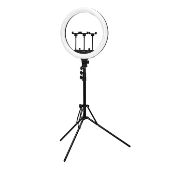 GLOW 18" 45W apļveida lampa ar statīvu, melna