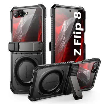 Supcase UB Grip Mag MagSafe vāciņš Samsung Galaxy Z Flip 8, melns