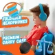 Беспроводные детские наушники PowerLocus P2 Kids, синие/оранжевые