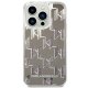 Karl Lagerfeld Liquid Glitter Monogram vāciņš iPhone 14 Pro, sudraba