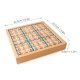 Wooden Sudoku Board Puzzle Set with Drawer Math Brain Teaser, Blue