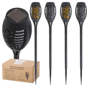 Dārza solārās lampas - lāpas 12 LED, 4 gab.