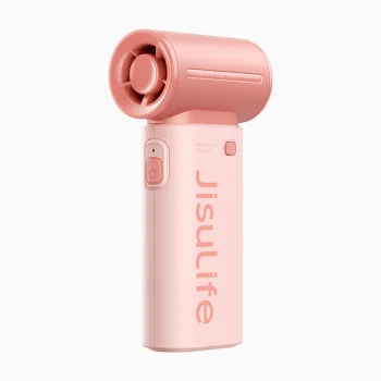 Rokas ventilators Jisulife Life9 3600 mAh, 5 ātrumi, USB-C, rozā