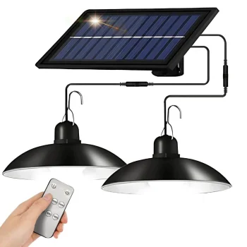 Hanging Solar LED Garden Light with Remote Control and Dusk Sensor