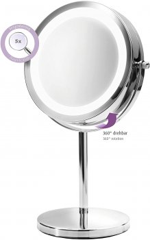 Medisana CM 840 Apaļais Kosmētikas Galda Spogulis ar LED Apgaismojumu un 5x Palielinājumu, Balts | Round Make-up...
