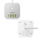 Baseus PowerCombo 7 in 1 Power Strip Cube, 3 AC + 3 x USB-A + 1 x USB-C, 20W, 1.5m, White | Удлинитель...