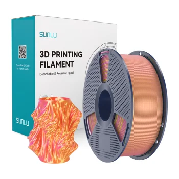 Двухцветный филамент Sunlu PLA+ Silk (розовый и золотой)