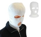 Warm Knitted 3 Hole Balaclava Ski Mask, white