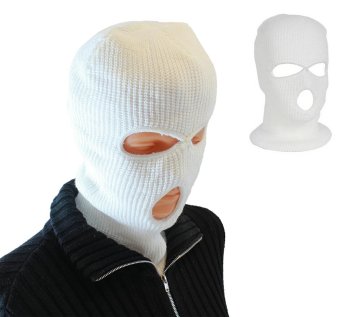 Balaclava Face Mask with 3 Holes, White