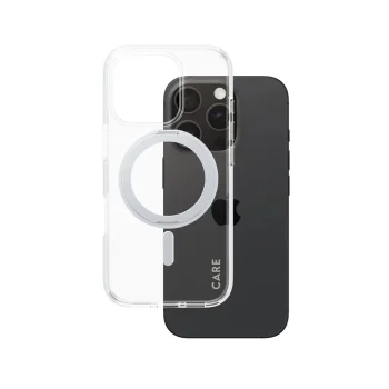 Чехол CARE by PanzerGlass Feature Kickstand для iPhone 16 Pro прозрачный / серебристый