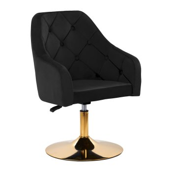 Ergonomic Velvet Swivel Chair 4Rico QS-BL14G, Black