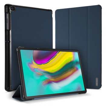 Vāks apvalks pārvalks priekš Samsung Galaxy Tab S5e SM-T720 | DUX DUCIS Tri-fold Cloth Texture Tablet Case - Blue