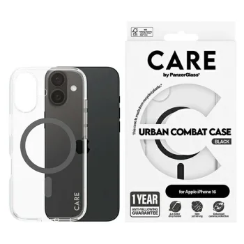 PanzerGlass iPhone 16 vāciņš CARE Flagship Case MagSafe, melns