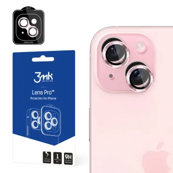 3mk Lens Protection Pro Camera Protector for iPhone 15, Pink