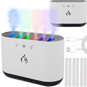 Gaisa mitrinātājs un aromadifuzors ar RGB LED apgaismojumu, 6 sprauslas, 900 ml