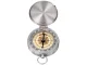 Kabatas tūrisma kompass ar aizveramu vāciņu un fluorescējošu skalu, sudraba krāsā