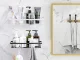 Полка для ванной комнаты в стиле Loft с 4 крючками, черная