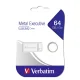 USB-флешка Verbatim Metal Executive 64 ГБ, серебристая