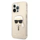 Чехол Karl Lagerfeld для iPhone 13 / 13 Pro Glitter Karl\'s Head, золотистый