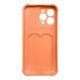 Apple Iphone 11 Pro 5.8\" Silicone Wallet Card Case, Orange
