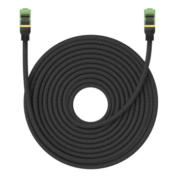 Baseus ātrais RJ45 Cat.8 40Gbps 20m pīts melns tīkla kabelis | Fast Cat. Network Cable. 8 Braided Black