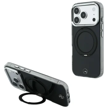Чехол Mercedes Ring Stand Iconic Logo MagSafe для iPhone 18 Pro Max / 17 Pro Max, Black