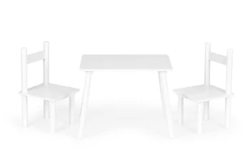 Bērnu mēbeļu komplekts galdiņš un 2 krēsli ECOTOYS, balts