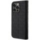 Apple iPhone 14 Pro Max 6.7\" Karl Lagerfeld Saffiano Monogram Bookcase Cover (KLBKP14XSAKLHPK), Black
