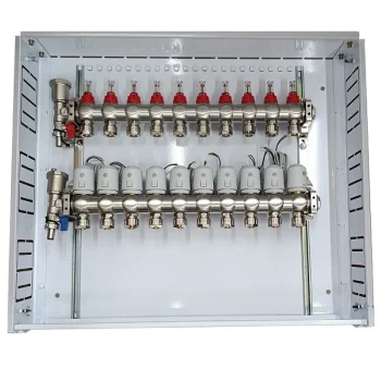 Коллектор теплого пола на 10 контуров с сервоприводами NC 230V
