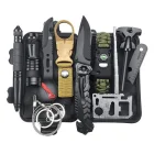 Daudzfunkcionāls tūrisma izdzīvošanas piederumu komplekts EDC SOS, 12 elementi | Survival Kit Set Emergency Supplies