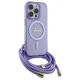 Чехол Guess для iPhone 16 Pro Max Crossbody Cord Script MagSafe, фиолетовый
