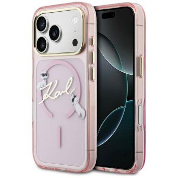 Karl Lagerfeld IML Choupettes Karl Script Logo MagSafe Phone Case Cover iPhone 17 Pro - Pink