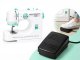Electric Sewing Machine with 12 Stitches and Accessories, White-Turquoise