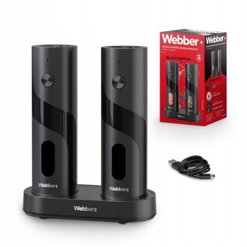 Uzlādējams elektrisko dzirnaviņu komplekts sālij un pipariem, 2 gab., USB-C