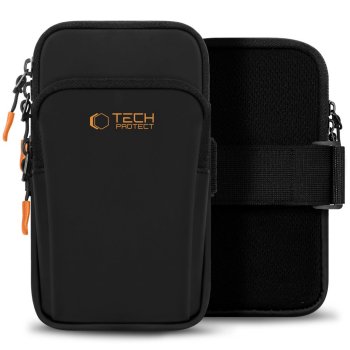 Tech-Protect M7 universāls sporta vāciņš rokai, melns/oranžs