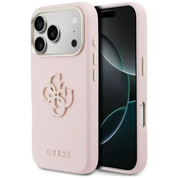 Чехол Guess FW Resin Logo для iPhone 17 Pro Max – розовый