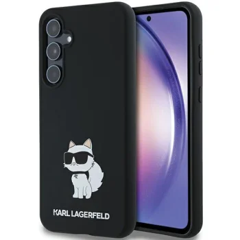 Чехол Karl Lagerfeld для Samsung Galaxy A35 Silicone Choupette Metal Pin, черный